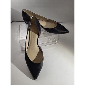 Marc Fisher D'Orsay Flat Slip-on Shoes 6.5M Black Smooth Leather Pointy Toe